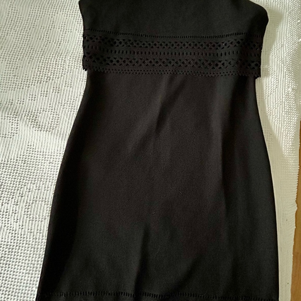 Elegant Black Lace Trim Dress